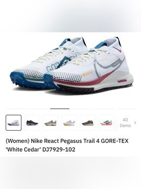 Lightly Used Nike Women’s “White Cedar” React Pegasus Trail 4 GORE-TEX Sneakers